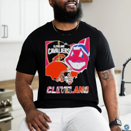 Original Cleveland Map Sports Teams Logo And Map Shirt