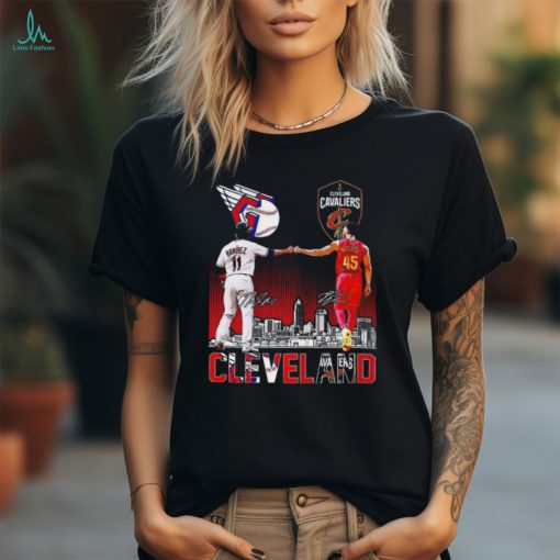 Original Cleveland city skyline ramirez and mitchell signatures shirt