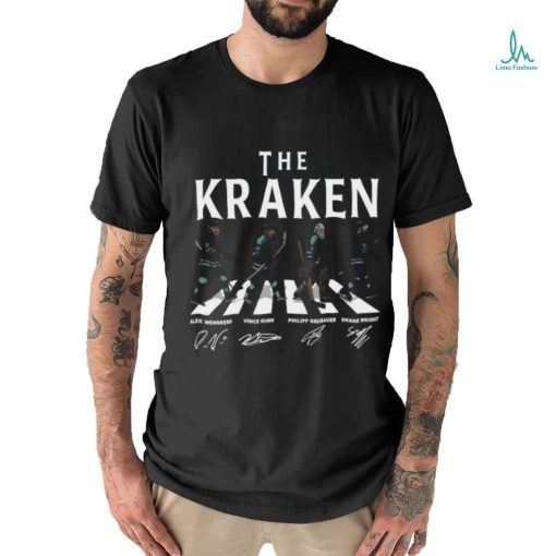 Original Seattle Kraken Walking Abbey Road Signatures Ice Hockey 2024 T Shirt