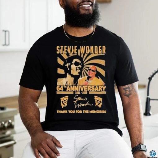 Original Stevie Wonder 64th Anniversary 1961 2025 Thank You For The Memories Signature T shirt