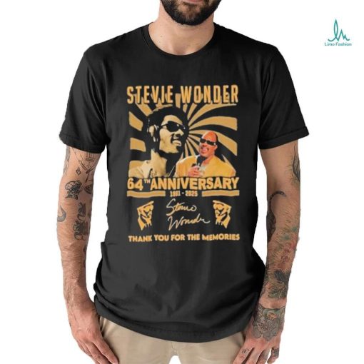 Original Stevie Wonder 64th Anniversary 1961 2025 Thank You For The Memories Signature T shirt