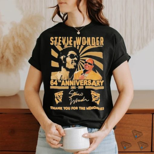 Original Stevie Wonder 64th Anniversary 1961 2025 Thank You For The Memories Signature T shirt