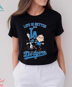Peanuts Snoopy And Charlie Brown Life Is Better With Los Angeles Dodgers Shirt