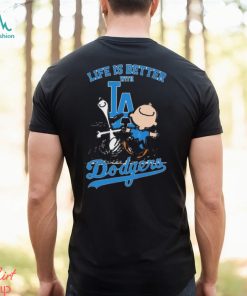 Peanuts Snoopy And Charlie Brown Life Is Better With Los Angeles Dodgers Shirt