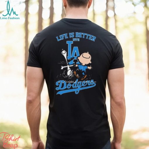 Peanuts Snoopy And Charlie Brown Life Is Better With Los Angeles Dodgers Shirt
