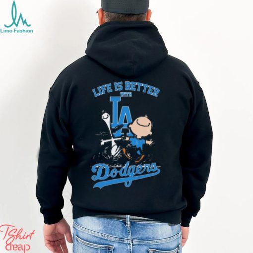 Peanuts Snoopy And Charlie Brown Life Is Better With Los Angeles Dodgers Shirt