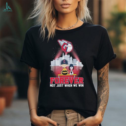 Peanuts Snoopy And Charlie Brown Watching Cleveland Guardians Forever Not Just When We Win Shirt