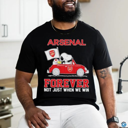 Peanuts Snoopy And Woodstock On Car Arsenal Shirt