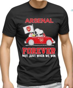 Peanuts Snoopy And Woodstock On Car Arsenal Shirt