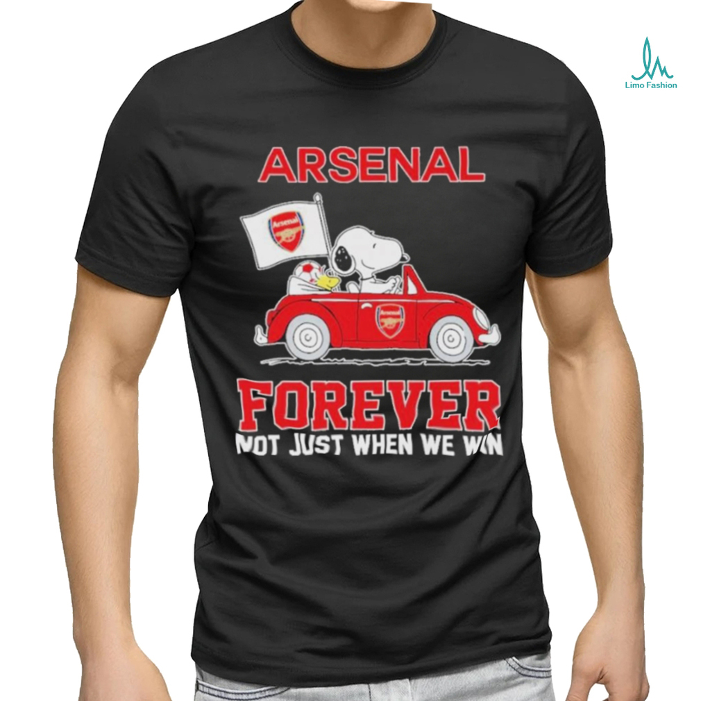 Peanuts Snoopy And Woodstock On Car Arsenal Shirt Peanuts Snoopy And Woodstock On Car Arsenal Shirt