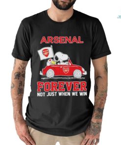 Peanuts Snoopy And Woodstock On Car Arsenal Shirt