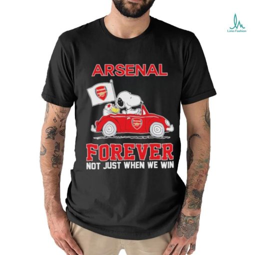 Peanuts Snoopy And Woodstock On Car Arsenal Shirt