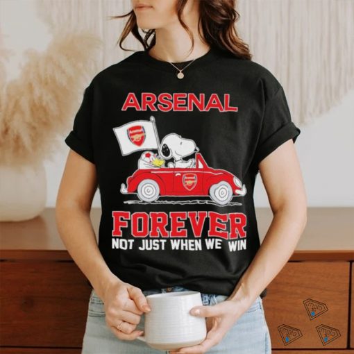 Peanuts Snoopy And Woodstock On Car Arsenal Shirt