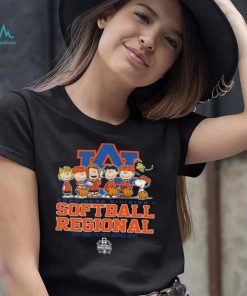 Peanuts characters 2024 NCAA division I softball regional Auburn logo shirt