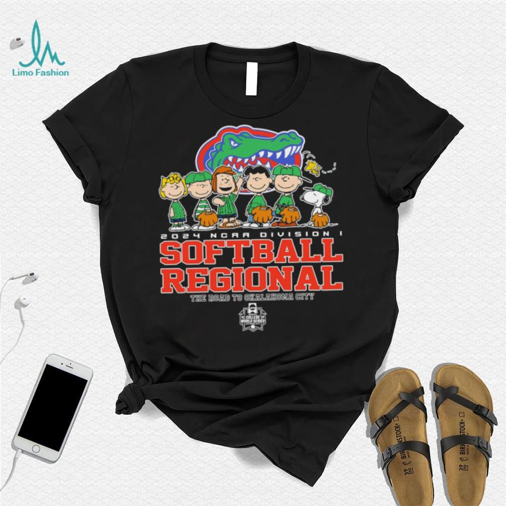 Peanuts characters 2024 NCAA division I softball regional Florida Gators logo shirt Peanuts characters 2024 NCAA division I softball regional Florida Gators logo shirt