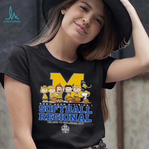 Peanuts characters 2024 NCAA division I softball regional Michigan Wolverines logo shirt