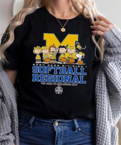 Peanuts characters 2024 NCAA division I softball regional Michigan Wolverines logo shirt