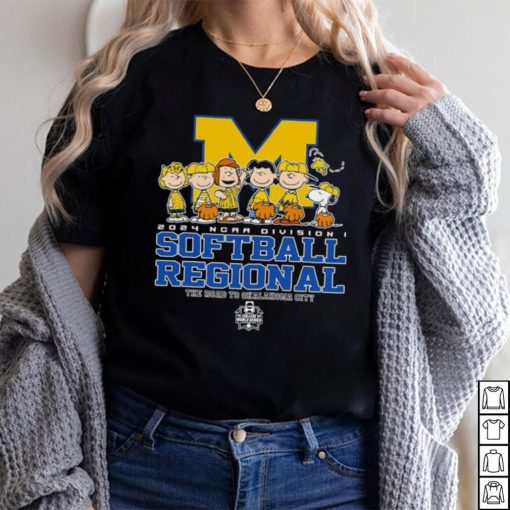 Peanuts characters 2024 NCAA division I softball regional Michigan Wolverines logo shirt