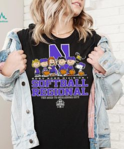 Peanuts characters 2024 NCAA division I softball regional Northwestern Wildcats logo shirt