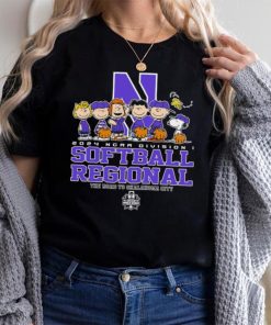 Peanuts characters 2024 NCAA division I softball regional Northwestern Wildcats logo shirt