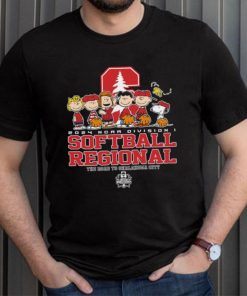 Peanuts characters 2024 NCAA division I softball regional Stanford logo shirt