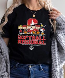 Peanuts characters 2024 NCAA division I softball regional Stanford logo shirt