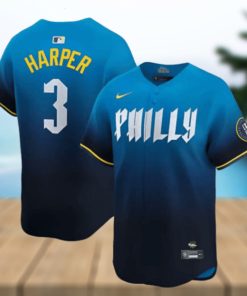 Philadelphia Phillies Nike MLB Limited City Connect Navy Jersey Bryce Harper Mens