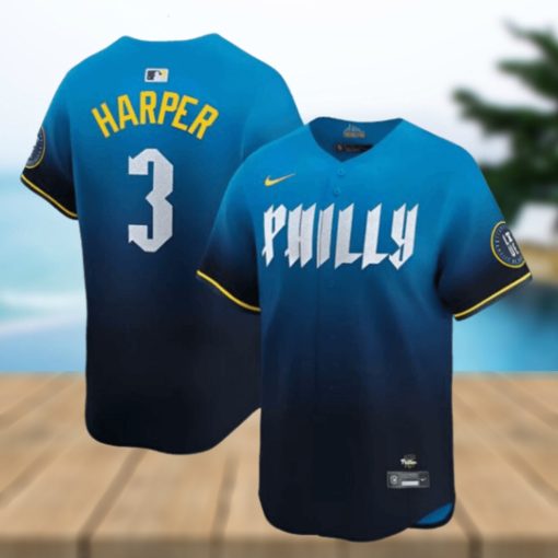 Philadelphia Phillies Nike MLB Limited City Connect Navy Jersey Bryce Harper Mens