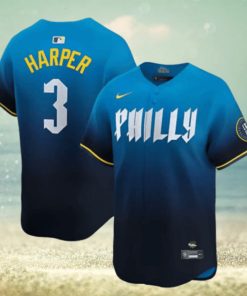 Philadelphia Phillies Nike MLB Limited City Connect Navy Jersey Bryce Harper Mens