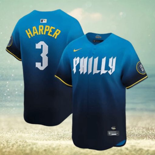 Philadelphia Phillies Nike MLB Limited City Connect Navy Jersey Bryce Harper Mens