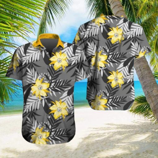 Pittsburgh Steelers Hawaiian Tracksuit Floral Outfits Button Shirt Beach Shorts