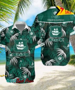 Plymouth Argyle FC Big Logo Tropical Leaves Hawaiian Shirt And Shorts