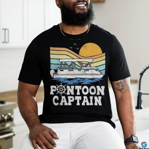 Pontoon Captain Vintage Pontoon Boat Boating Pontooning Shirt