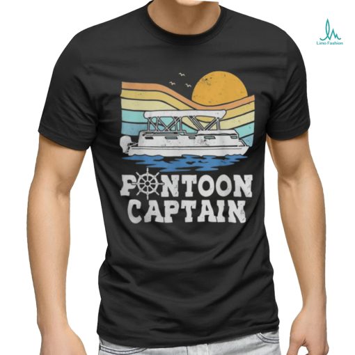 Pontoon Captain Vintage Pontoon Boat Boating Pontooning Shirt