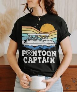 Pontoon Captain Vintage Pontoon Boat Boating Pontooning Shirt