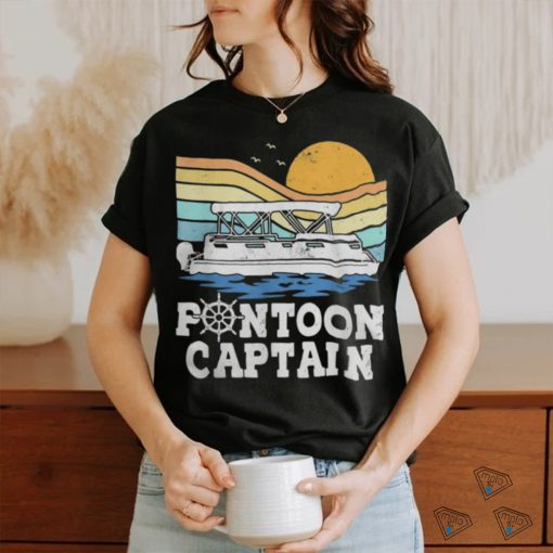 Pontoon Captain Vintage Pontoon Boat Boating Pontooning Shirt