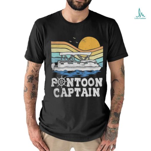 Pontoon Captain Vintage Pontoon Boat Boating Pontooning Shirt