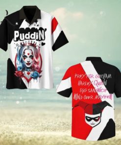 Puddin Prey For Gotham Harley Quinn Egg Sanwich Mind Over Mayhem Hawaiian Shirt