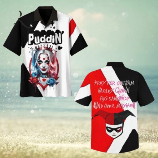 Puddin Prey For Gotham Harley Quinn Egg Sanwich Mind Over Mayhem Hawaiian Shirt