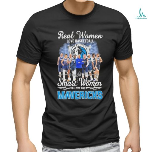 Real Women Love Basketball Smart Women Love The Dallas Mavericks 2024 Western Conference Finals Signatures Shirt