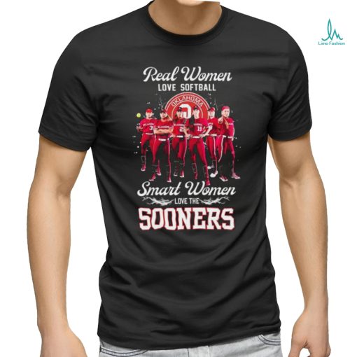 Real Women Love Softball Smart Women Love The Oklahoma Sooners Shirt