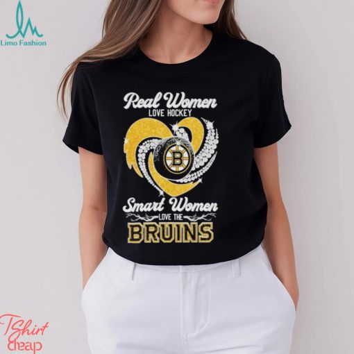 Real Women love hockey smart women love the Bruins Diamond Logo 2024 Shirt