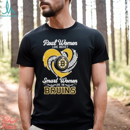 Real Women love hockey smart women love the Bruins Diamond Logo 2024 Shirt