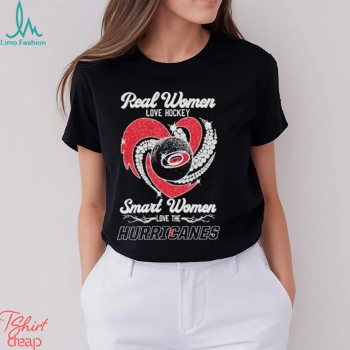 Real Women love hockey smart women love the Hurricanes Diamond Logo 2024 Shirt