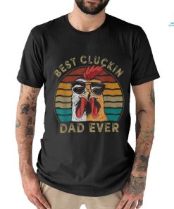 Retro Best Cluckin Dad Ever Chicken Dad Rooster Father V2 Long Sleeve T Shirt