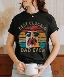 Retro Best Cluckin Dad Ever Chicken Dad Rooster Father V2 Long Sleeve T Shirt