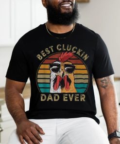 Retro Best Cluckin Dad Ever Chicken Dad Rooster Father V2 Long Sleeve T Shirt