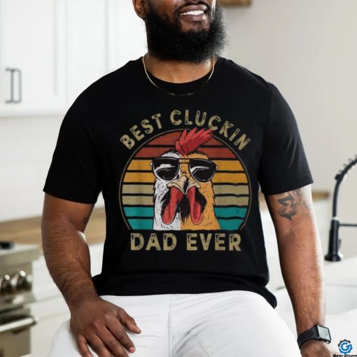 Retro Best Cluckin Dad Ever Chicken Dad Rooster Father V2 Long Sleeve T Shirt