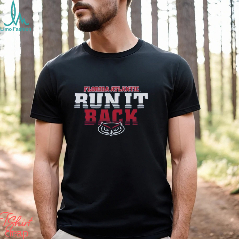 Retro Brands Men's Florida Atlantic Owls Navy 'Run It Back' T Shirt Retro Brands Men's Florida Atlantic Owls Navy 'Run It Back' T Shirt