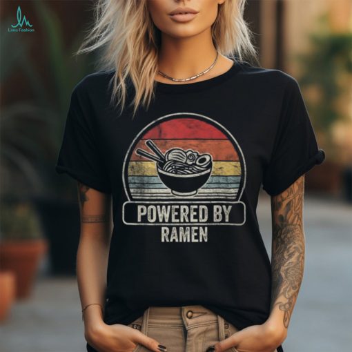 Retro Vintage Powered By Ramen Ramen Lover T Shirt